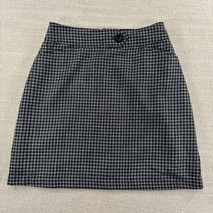 Vintage Kathy Ireland Sportswear Black White Plaid Mini Skirt Preppy Twee Size 8